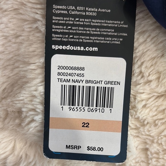 Speedo girls one-piece swimsuit size 22 in navy blue and green - Picture 2 of 8